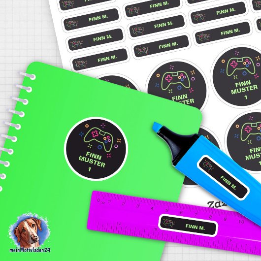 Set - 26 Namensaufkleber Spielecontroller | Sticker