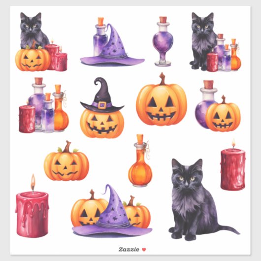 Set 2 Halloween kleurrijk Sticker (Vel)