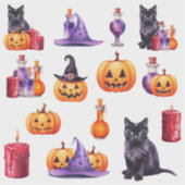 Set 2 Halloween kleurrijk Sticker (Voorkant)