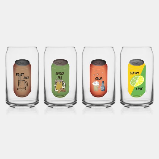 Set 2 "Soda" Drinkware Set Kan Glas (Voorkant)