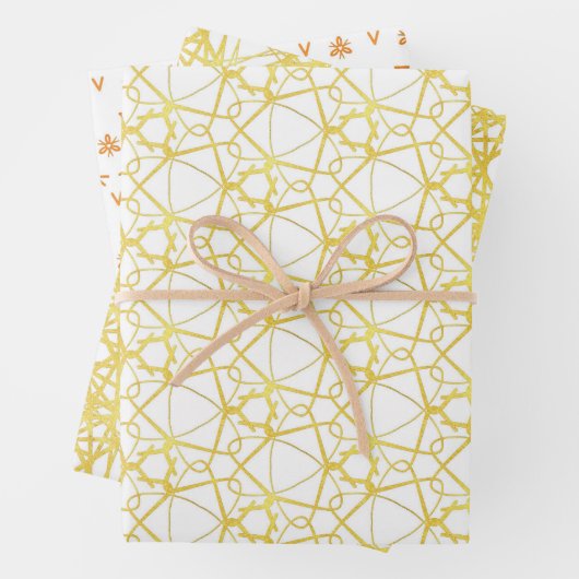 set 3 cadeaupapier, Elegant en modern Inpakpapier Vel (In situ)