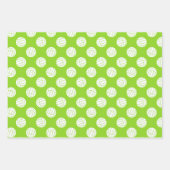 Set 3 Coördinerende helder groene zwarte volleybal Inpakpapier Vel (Voorkant 2)