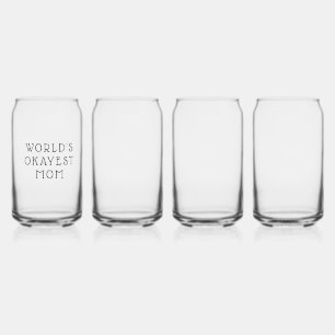 Set 4 wijnglazen voor Moederdag Gift Blikvorm Glas