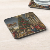 Set 6 Nativity Santa Christmas Coasters Bier Onderzetter (Linkerzijde)