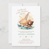 Set a Sail Nieuw avontuur begint Baby shower Invit Kaart (Voorkant)