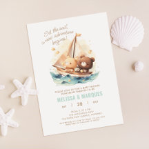 Set a Sail Nieuw avontuur begint Baby shower Invit
