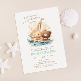 Set a Sail Nieuw avontuur begint Baby shower Invit Kaart