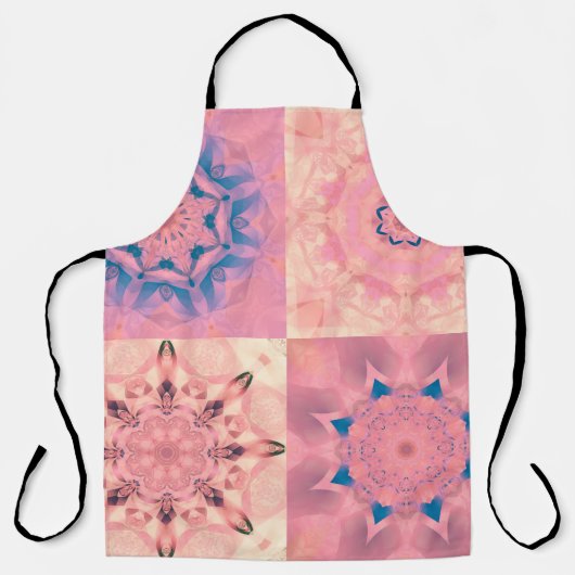 Set abstracte pastelfractals met kaleidoscopisch schort (Voorkant)