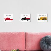 Set Art Prints Vliegtuig Truck Bus Jongenskamer (Woonkamer)