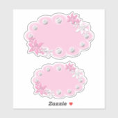Set, baby stickers, voor scrapbook, roze, labels (Vel)