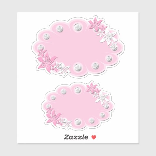 Set, baby stickers, voor scrapbook, roze, labels (Vel)