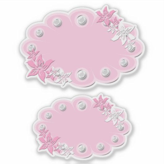 Set, baby stickers, voor scrapbook, roze, labels (Voorkant)