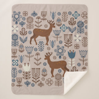 set bloemelementen in Scandinavische stijl, Sherpa Deken