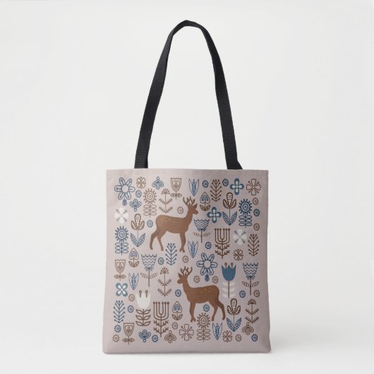 set bloemelementen in Scandinavische stijl, Tote Bag (Voorkant)