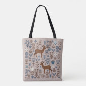 set bloemelementen in Scandinavische stijl, Tote Bag (Achterkant)