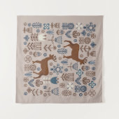 set bloemelementen in Scandinavische stijl, Wandkleed (Voorkant (horizontaal))