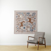 set bloemelementen in Scandinavische stijl, Wandkleed (In Situ (horizontaal))