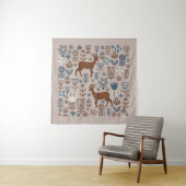 set bloemelementen in Scandinavische stijl, Wandkleed (In situ)