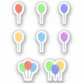 Set Colorful Party Balloons Stickers (Voorkant)
