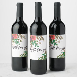 Set de etiquetas floral  para alimentos y bebidas wijn etiket