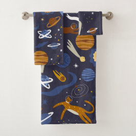 Set de toallas Animals Outer Space Bad Handdoek