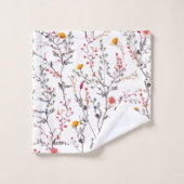 Set de toallas con flores en rosa y naranjas bad handdoek (Wasdoekje)