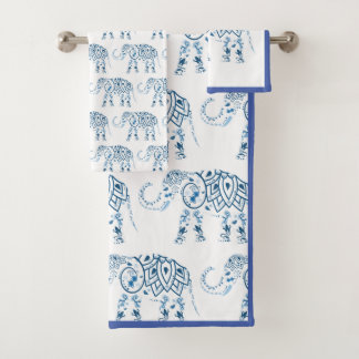 Set de toallas Elefante Mandala Azul Bad Handdoek