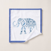 Set de toallas Elefante Mandala Azul Bad Handdoek (Wasdoekje)