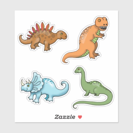 Set Dinosaurusstickers Schattige T-Rex Brontosauru Sticker (Vel)