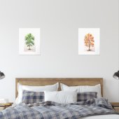 Set Eikenboom met groene bladeren en Herfst geblad (Slaapkamer)