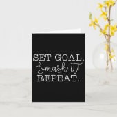 Set Goal Smash It Repeat Motivational Goal Setting Kaart (Gele Bloem)