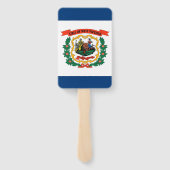 Set handventilator met vlag van West Virginia, VS Handwaaier (Achterkant)