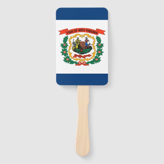 Set handventilator met vlag van West Virginia, VS Handwaaier (Voorkant)