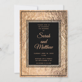 Set in Copper Gold Wedding Invitation Suite Kaart