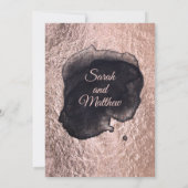 Set in Roos Gold Wedding Invitation Suite Kaart (Achterkant)