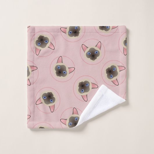 set keukenhanddoekjes met kattenpatroon bad handdoek (Wasdoekje)