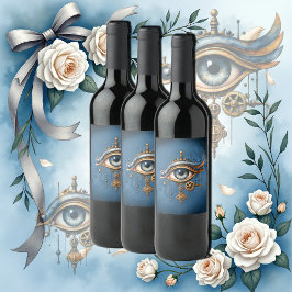 Set levensmiddelen- en dranklabels wijn etiket