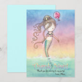 Set Mermaid Bedankt Kaarten (Voorkant / Achterkant)