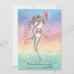 Set Mermaid Bedankt Kaarten