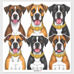 Set met hondenstickers met gedetailleerd gezicht sticker