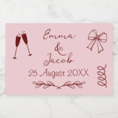 Set met voedsel- en dranklabels sparkling wijnetiket (Enkel label)