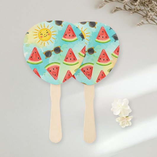Set of 10 Funny Watermelon Fans - Fresh Fruit  Handwaaier