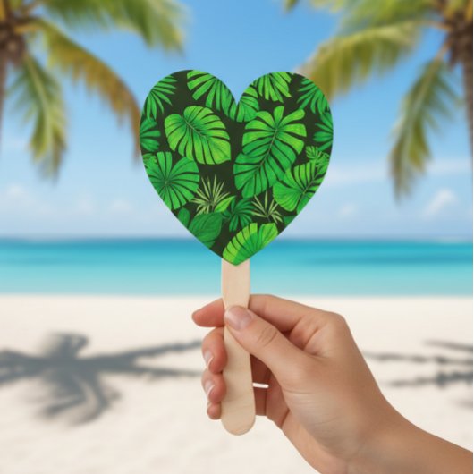 Set of 10 Minimalist Green Leaves Fans - Nature Handwaaier
