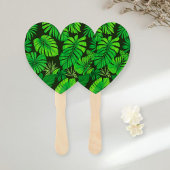 Set of 10 Minimalist Green Leaves Fans - Nature Handwaaier