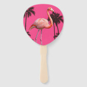 Set of 10 Pink Flamingo and Black Palm Fans  Handwaaier (Achterkant)