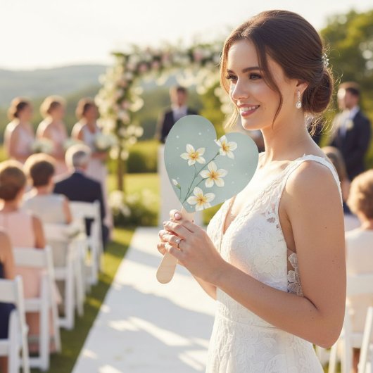 Set of 10 Unique Flower Design Fans - Minimalist Handwaaier