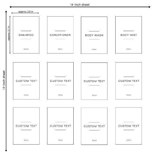 Set of 12 Personalized Waterproof Household Labels