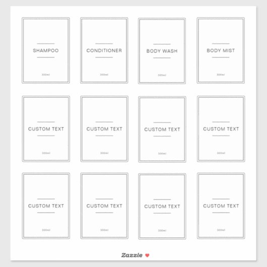 Set of 12 Personalized Waterproof Household Labels (Vel)