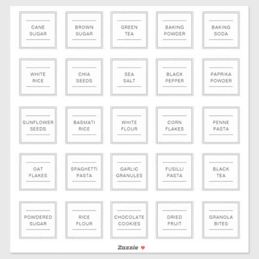 Set of 25 Personalized Waterproof Kitchen Labels (Vel)