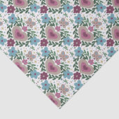 Set of 3-Earthy Pink & Teal Flowers and Hearts Tissuepapier (Detail)